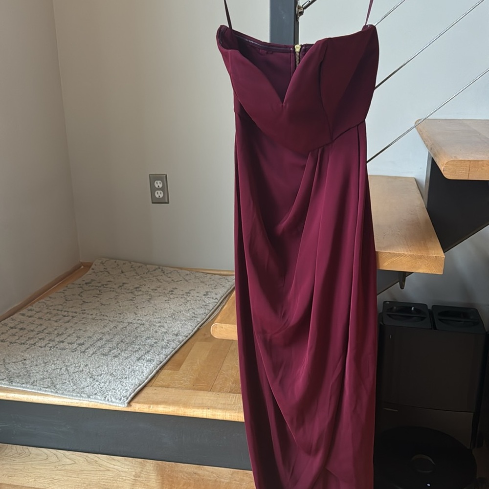 Shona Joy u wire bustier dress in burgundy - Picture 7 of 8